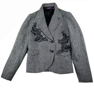 Dark Academia‎  blazer women Lace Small Grey Coupé